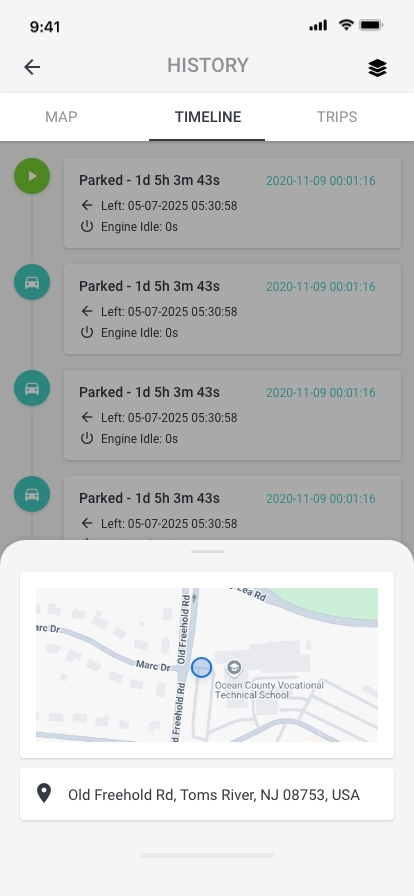 GPSLive User interface for WEB